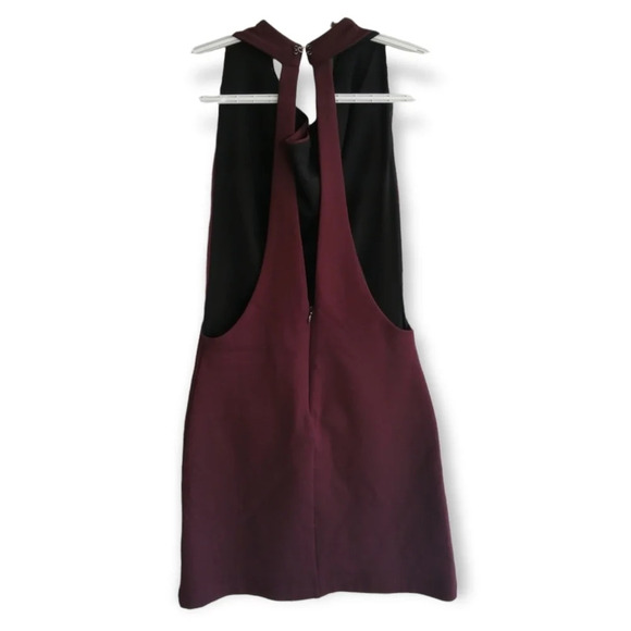 Urban Outfitters Wine Purple Cowl Neck Bodycon Mini Dress with Plunging Back XS - Picture 3 of 16